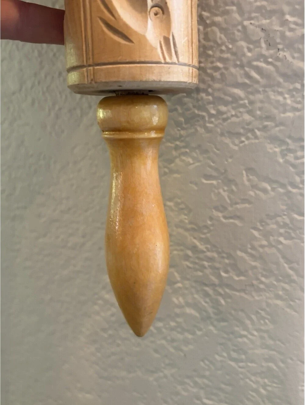 Vintage W. Germany carved wood cookie shortbread springerle rolling pin mold